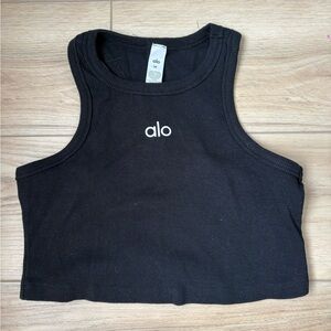 ALO Yoga Black Ribbed Tank Top